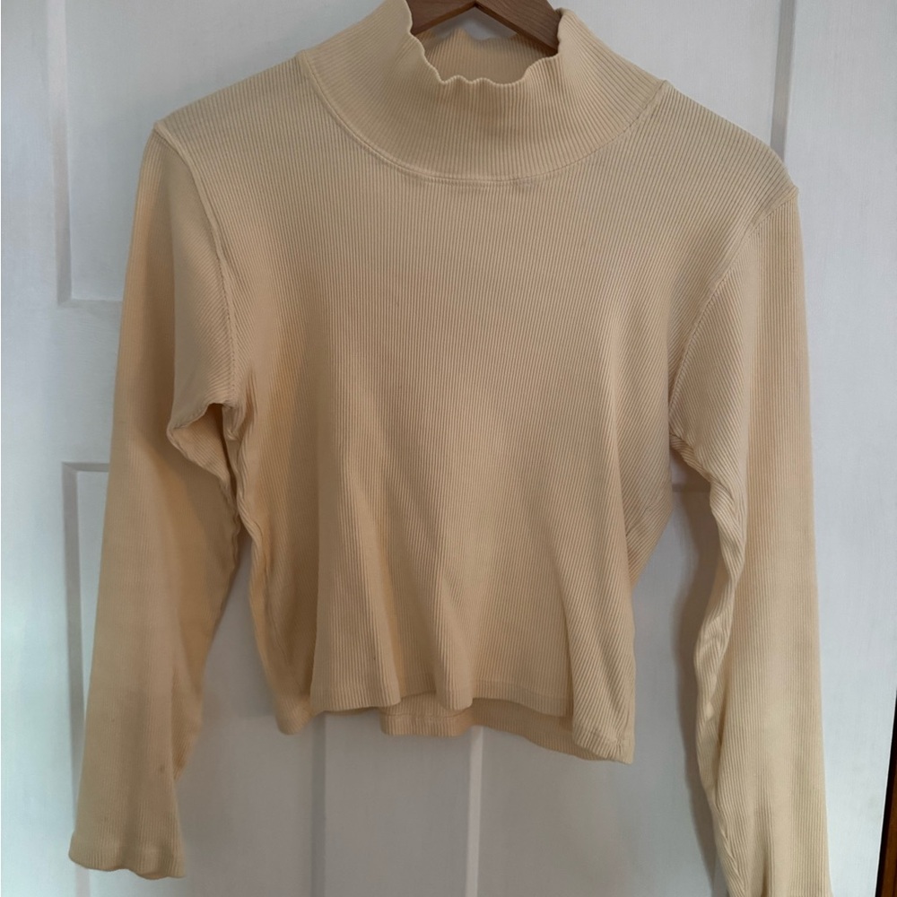 Big Bud Press Cream Mockneck Top